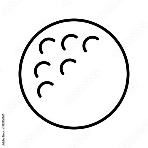Golf ball icon. Sports and golf line symbol. Black and white.