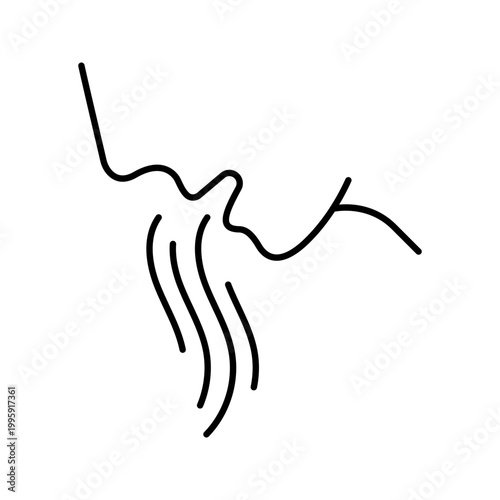 Vomiting person icon. Healthcare and gastroenterology line symbol. Black and white.