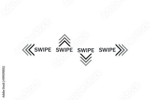 Swipe arrows in different directions with minimalist design.