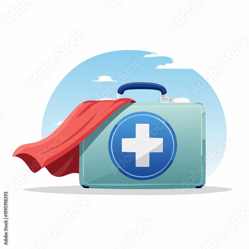 Superhero First Aid Kit with Red Cape