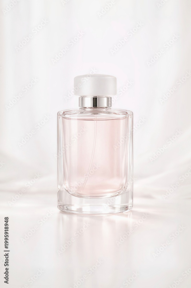 Naklejka premium Minimal Glass Perfume Bottle (Soft Elegant Beauty Concept)