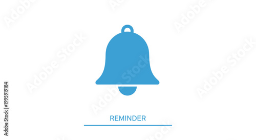 Foto Blue Bell Icon Alarm Notification Symbol.