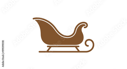 Brown Sleigh Christmas Winter Symbol.
