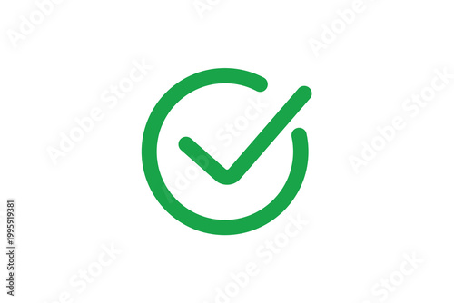 Green check mark symbol on white background.