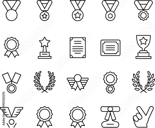 Black and white line collection of various and symbols line symbols tools utensils furniture