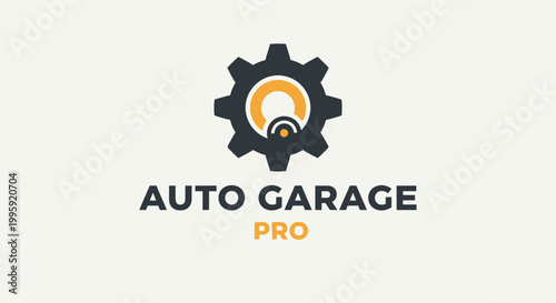 Auto Garage Pro Logo: Gear and Location Pin Icon for Automotive Service