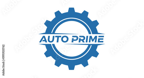 Auto Prime Logo - Gear and Text Combination for Automotive Services