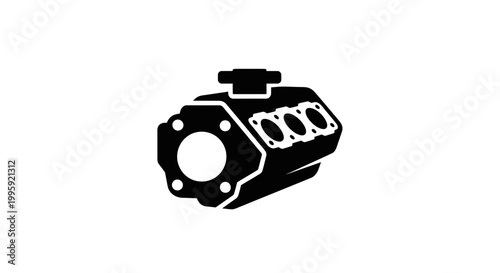 Car Engine Block Icon - Automotive Mechanical Part