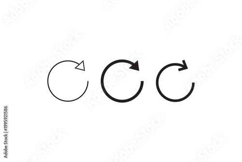 Simple circular arrows indicating direction and rotation.