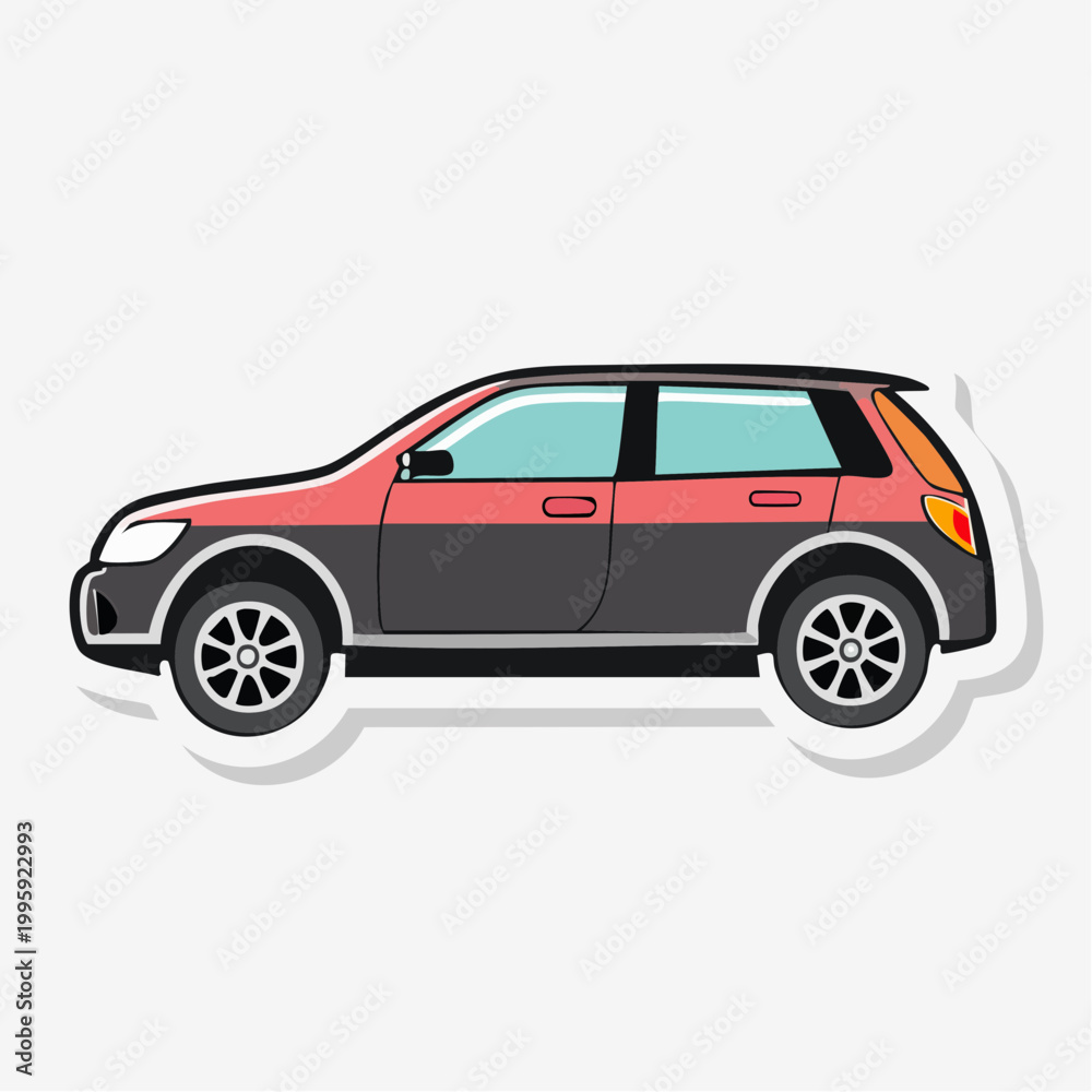 Obraz premium Illustration of a two-tone SUV car