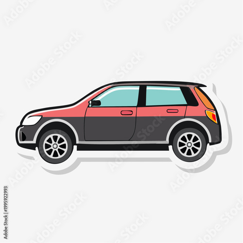 Illustration of a two-tone SUV car
