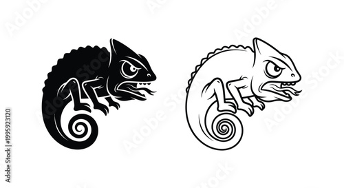 Chameleon Designs & Vector Art for Branding Vector