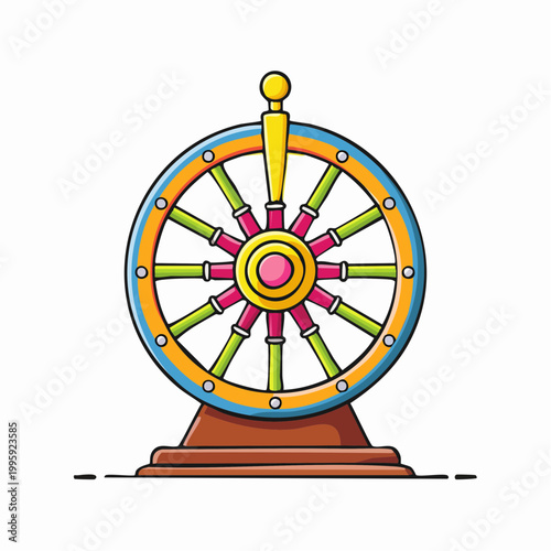 Colorful Dharma Wheel Illustration