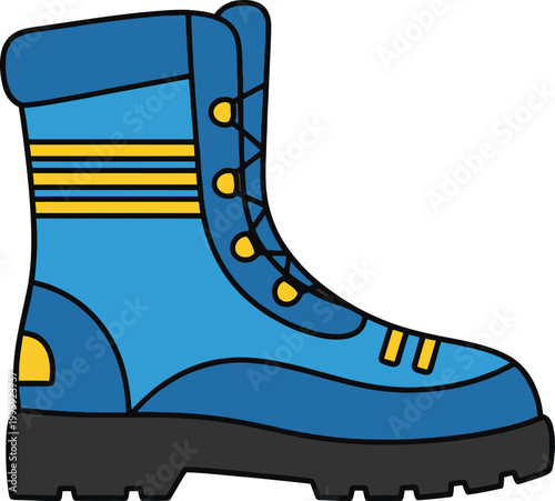 Hiking Boot Illustration: A sturdy hiking boot, designed for outdoor adventures, stands as a symbol of exploration and endurance. Ready for the trail