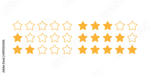 Three rows of orange and white stars in alternating patterns.