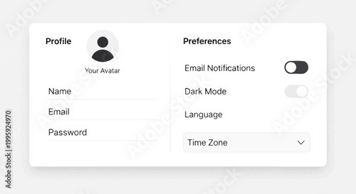 A person configures their account preferences on a computer screen.