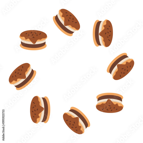 Chocolate cookie sandwiches pattern template.