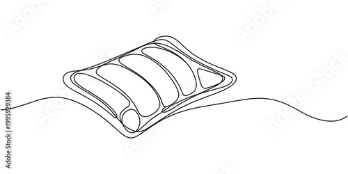 Ice cream bar one line art simple minimalist dessert icon with wrapper continuous line sweet treat vector