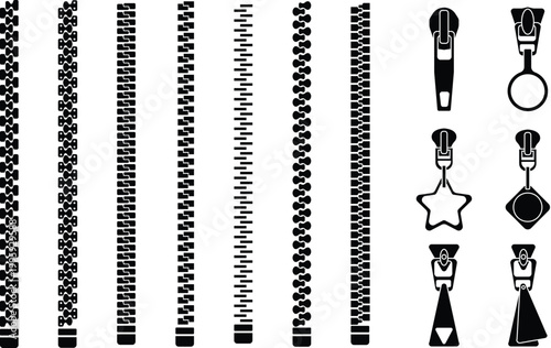 seamless zipper slider fastener set
seamless zipper with slider fastener set for Sewing, Tailoring, and Garment Industry Concept
