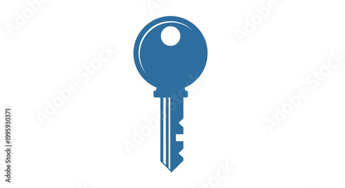 Blue Metal House Door Lock Key.