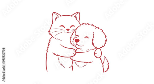 Cat and dog are best friends.