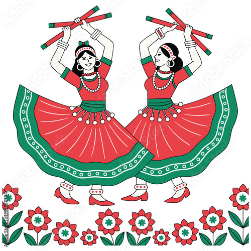 Traditional Celebration Couple Design Element for Cultural Events