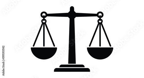 balance scale icon depicted in black silhouette