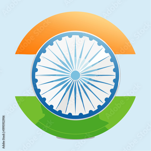 Ashoka Chakra on Indian Flag Colors