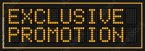 Orange color led banner in word special promotion on black background