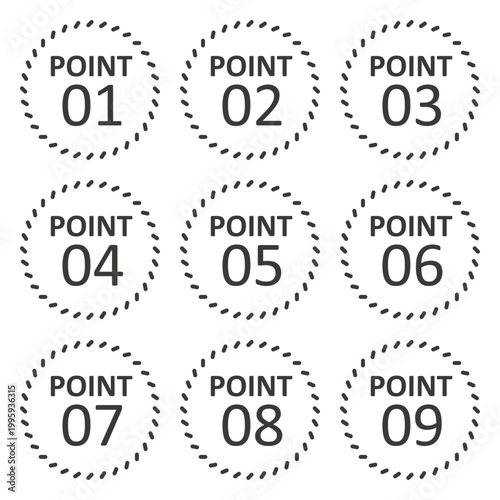 イラスト素材：ポイント,重要,チェック,注目,注意,数字