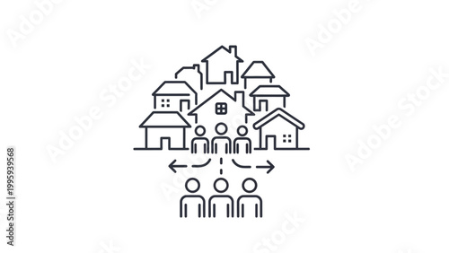 Community Neighborhood Houses People Connection.