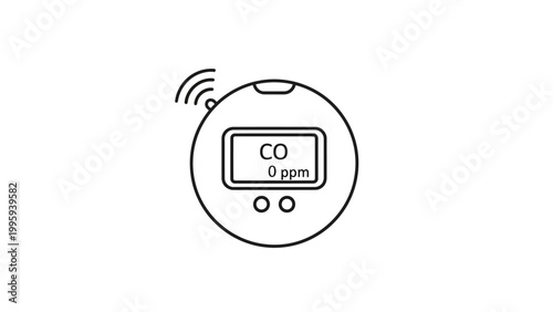 Obraz na plátne Carbon Monoxide Detector Device Icon Illustration.