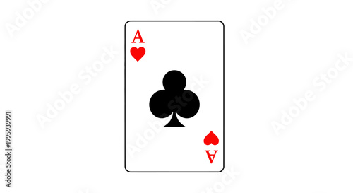 Ace of Clubs Playing Card Closeup.