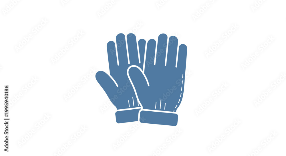 Obraz premium Blue protective work gloves pair.
