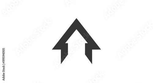 Black Arrow Pointing Up Sign.