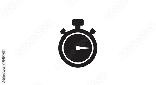 Photography Black Stopwatch Icon Closeup.