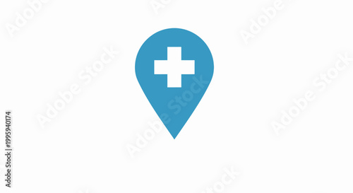 Free Download Blue Location Medical Cross Icon. - GFXLoad