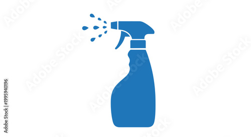 Blue spray bottle with nozzle.