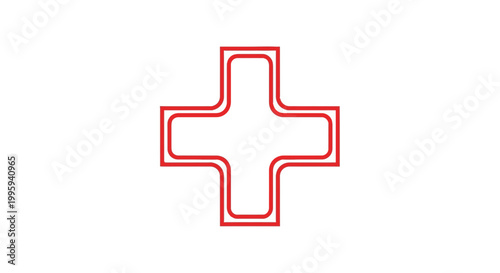 Red Cross Medical Symbol Sign.