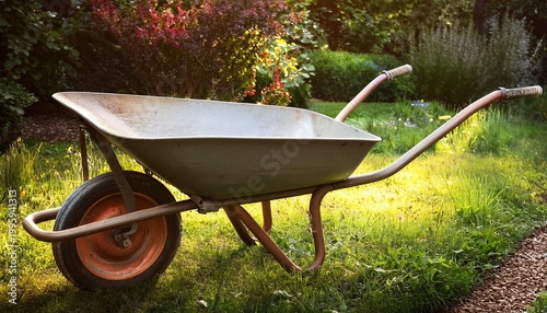 old wheelbarrow in the garden