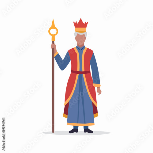 King Holding a Scepter