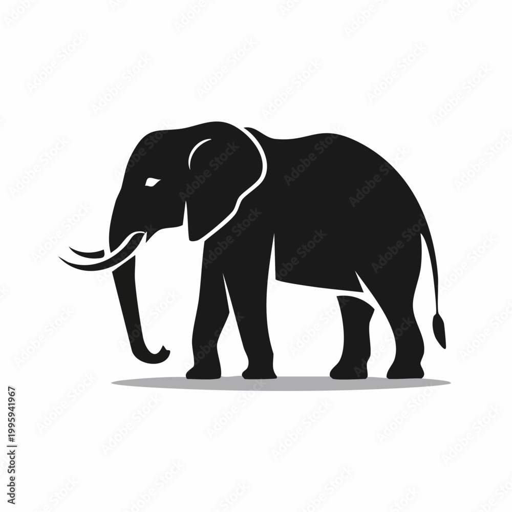 Obraz premium Stylized Silhouette of an African Elephant