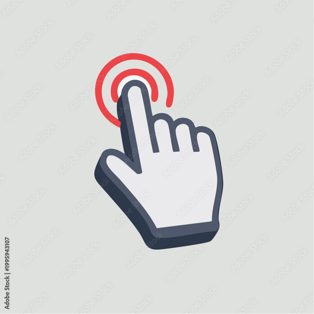 Obraz premium 3D Cursor Hand Icon Clicking