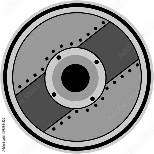 New round steel car brake disc rotor and wheel part isolated on white as a high-quality automotive technology object for vehicle transportation