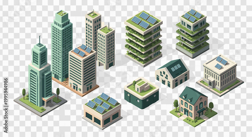 A stylized illustration of a contemporary building, featuring a small patch of green space, evokes feelings of urban renewal and sustainable developme