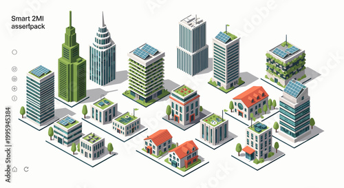 Photos Stylish isometric illustration of a thriving modern city, conveying progress, growth, and innovation