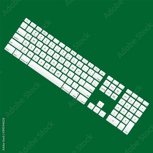  keyboard layout. The layout of the keyboard buttons. Isolated vector illustration