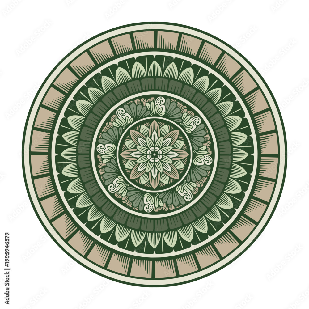 Fototapeta premium Floral Mandala Circular Ornament Luxury Decorative Design