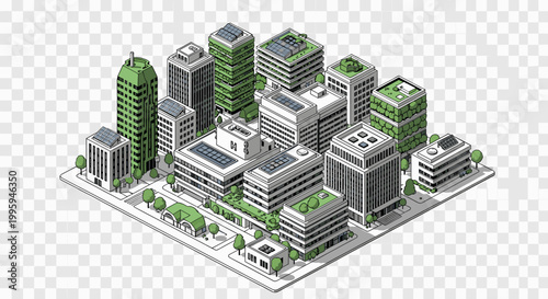 Canvas Print A sleek, modern office building with a touch of greenery creates a sense of inno