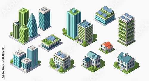 A clean, isometric illustration of a modern office building conveys growth and professionalism. Ideal for business presentations, website design, or s